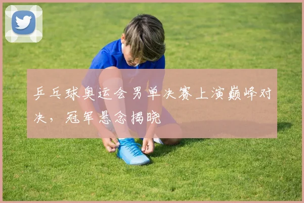 乒乓球奥运会男单决赛上演巅峰对决，冠军悬念揭晓